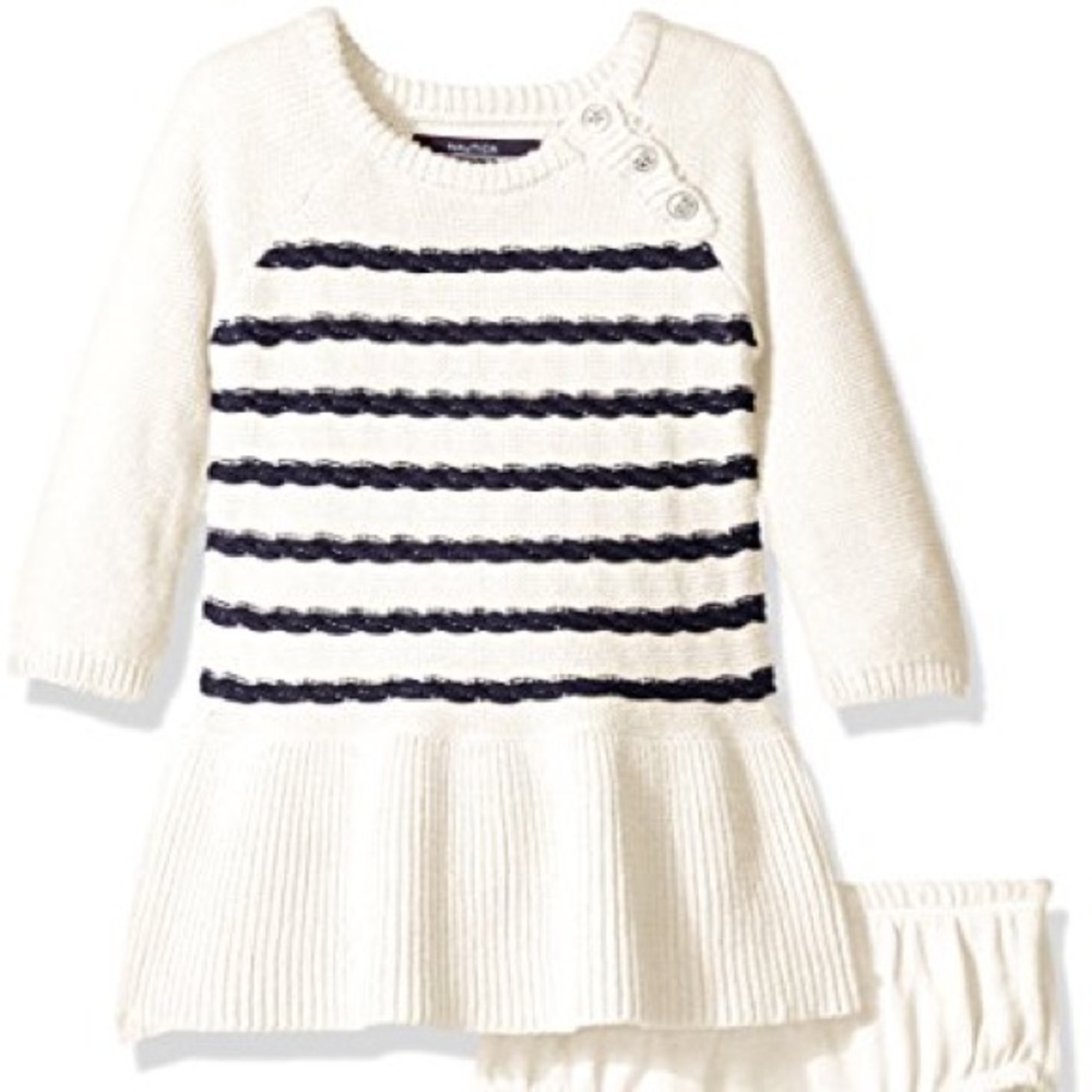 Nautica Baby Raglan Sweater Dress - Two Piece Set
